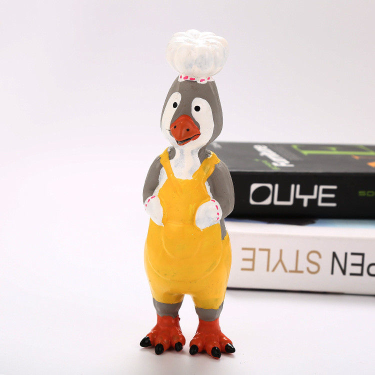 La masticazione di gomma interattiva del cucciolo del pollo stridulo del lattice gioca 70g 24X6X6 cm