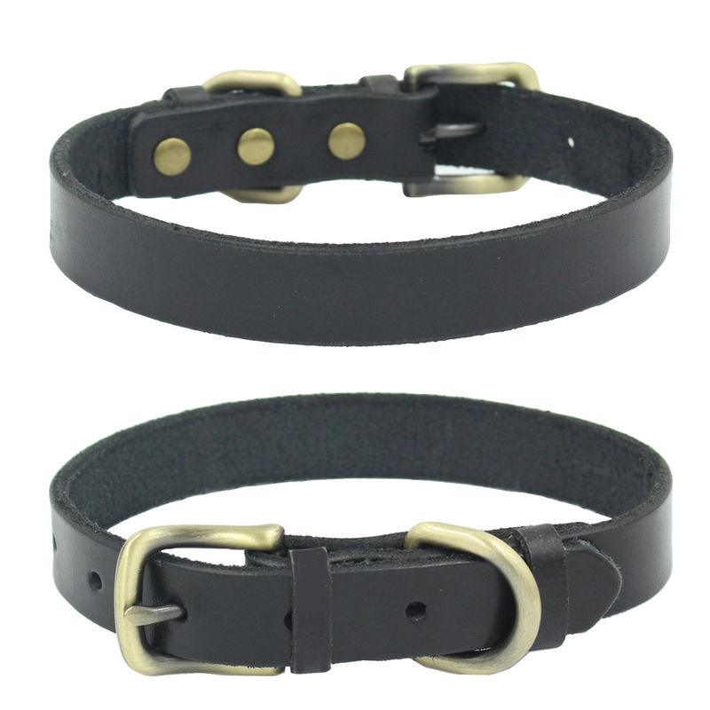 Animale domestico di cuoio di cuoio genuino personale Cat Collar di modo regolabile del collare di cane dei collari dell'animale domestico