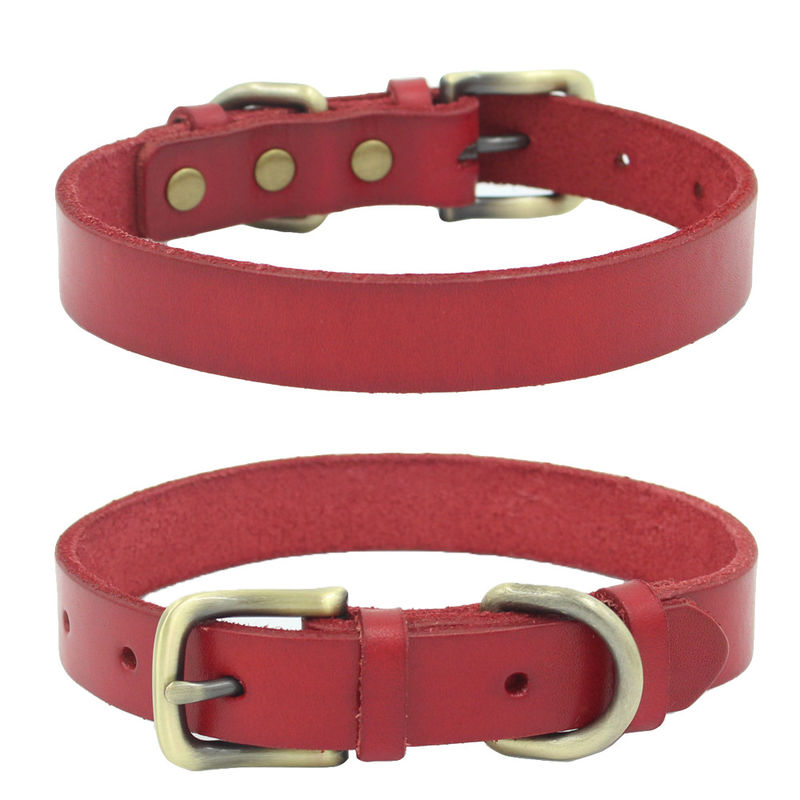 Animale domestico di cuoio di cuoio genuino personale Cat Collar di modo regolabile del collare di cane dei collari dell'animale domestico