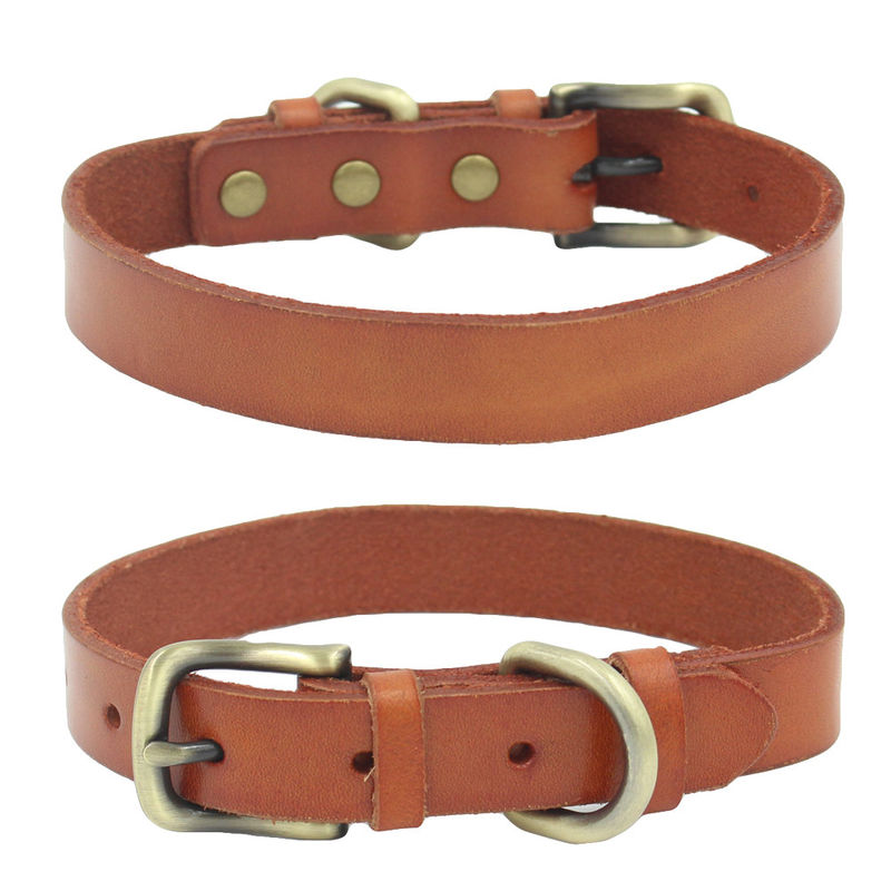 Animale domestico di cuoio di cuoio genuino personale Cat Collar di modo regolabile del collare di cane dei collari dell'animale domestico