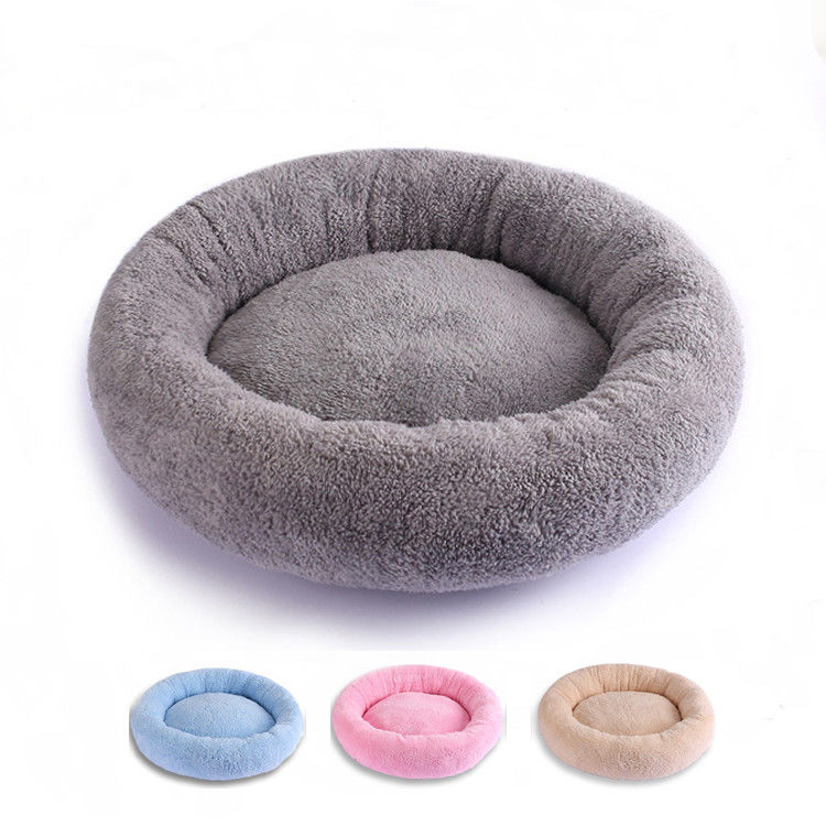 Sofà lavabile 560g del cuscino della peluche della ciambella del letto rotondo molle di lusso del cane per il gatto