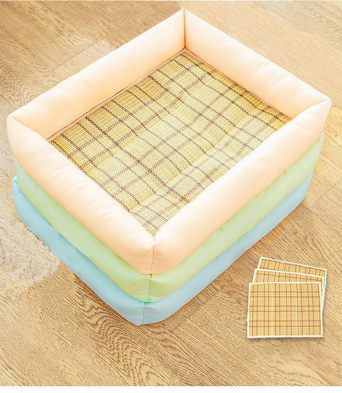 Letto di raffreddamento di sonno del cucciolo del letto 650g di Straw Bamboo Cozy Summer Dog