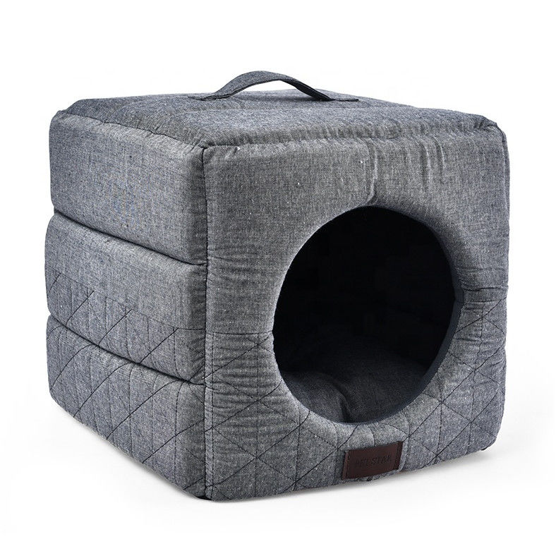 3 in 1 letto di volta Grey Cat Bed House dell'animale domestico di Cat Cave Dir Resistant Comfortable