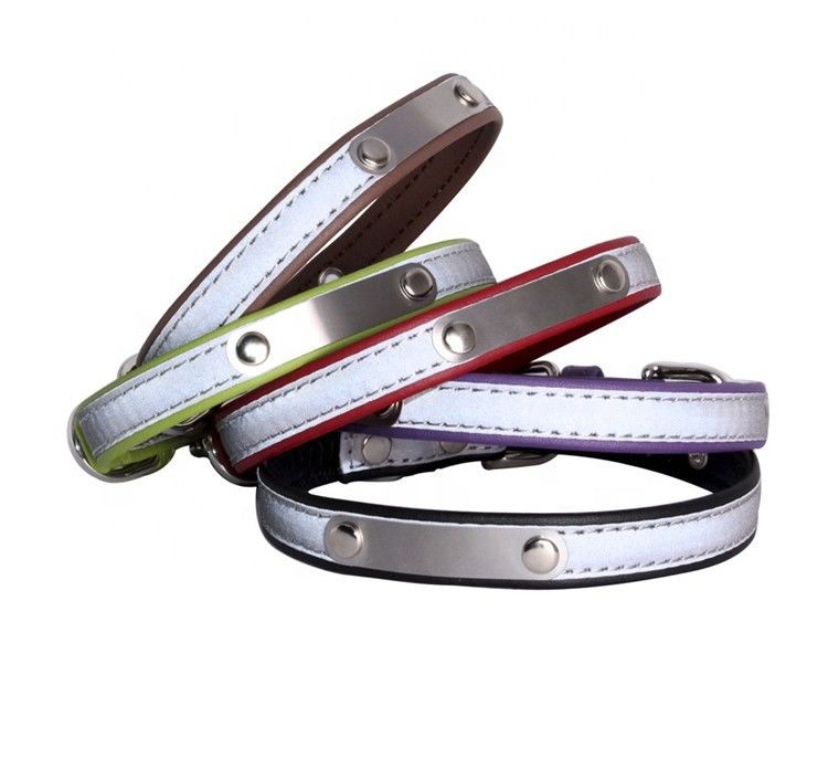 Collare di cane riflettente, guinzaglio di cuoio molle dell'animale domestico di Doppio strato, Cat Dog Collar Leash Set