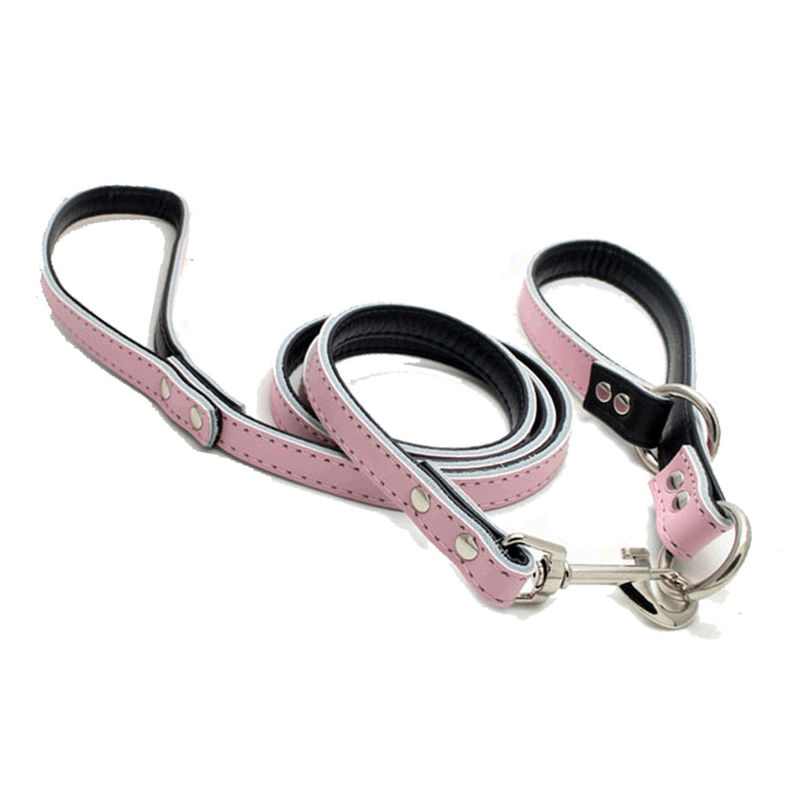 Il collare di cane del cucciolo su ordinazione ed il guinzaglio popolari hanno messo la catena di cuoio genuina regolabile della bobina d'arresto del cane di P