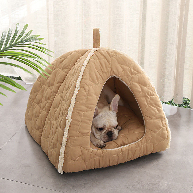 Tenda dell'animale domestico della peluche con l'iglù inferiore Cat House Kennel di slittamento staccabile di Mat Dog Bed With Non della chiusura lampo