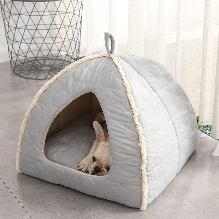 Tenda dell'animale domestico della peluche con l'iglù inferiore Cat House Kennel di slittamento staccabile di Mat Dog Bed With Non della chiusura lampo