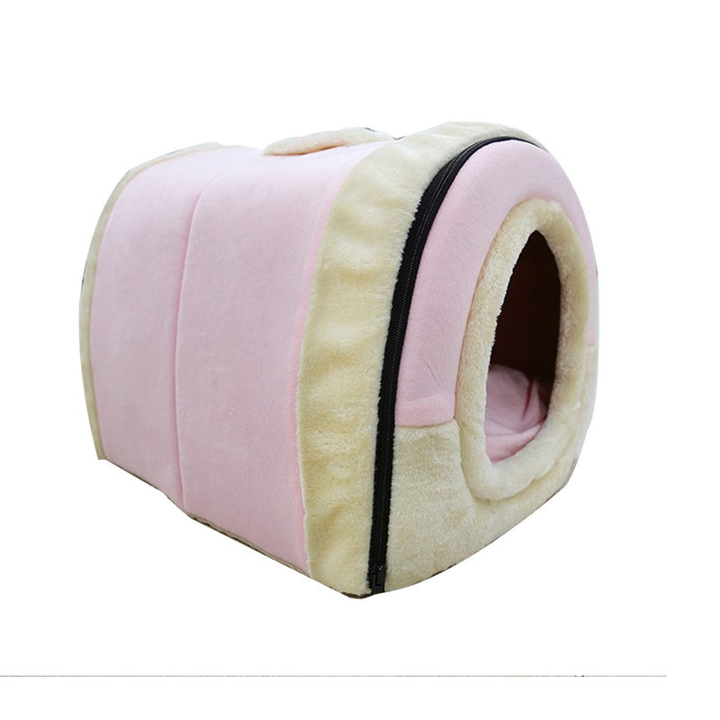Crystal Velvet 2 in 1 letto di riscaldamento di comodità del gatto di forma della Camera della caverna dell'animale domestico di sonno di auto pieghevole del letto