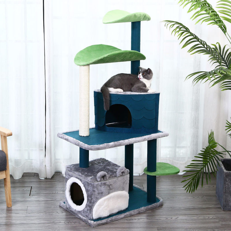 Livello di lusso di Cat Climbing Frame Tree Multi di sicurezza con la caverna che graffia dimensione 61*41*132cm delle poste m.