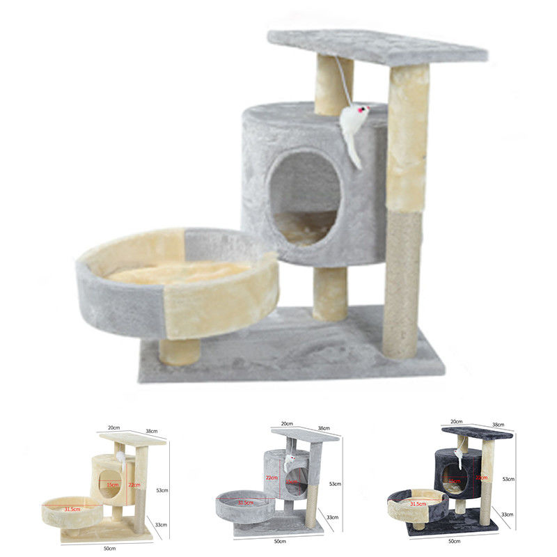 Multi condominio livellato Cat Climber Tower Sisal Large di legno Cat Scratching Post