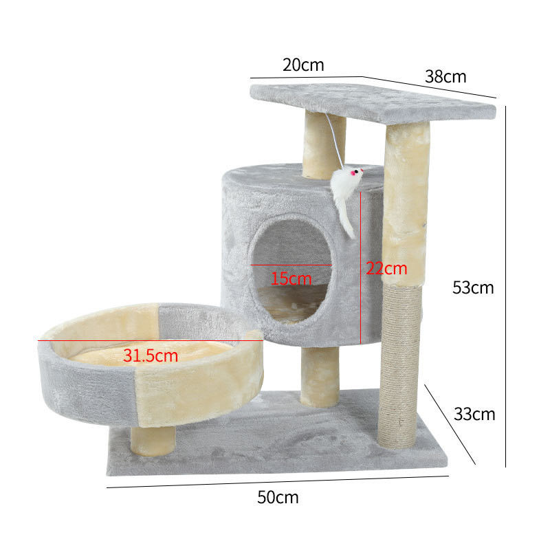 Multi condominio livellato Cat Climber Tower Sisal Large di legno Cat Scratching Post