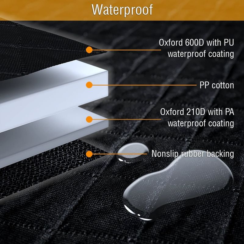 Copertura di sedile posteriore montata su veicolo del cane Mat Black Waterproof 137*147cm