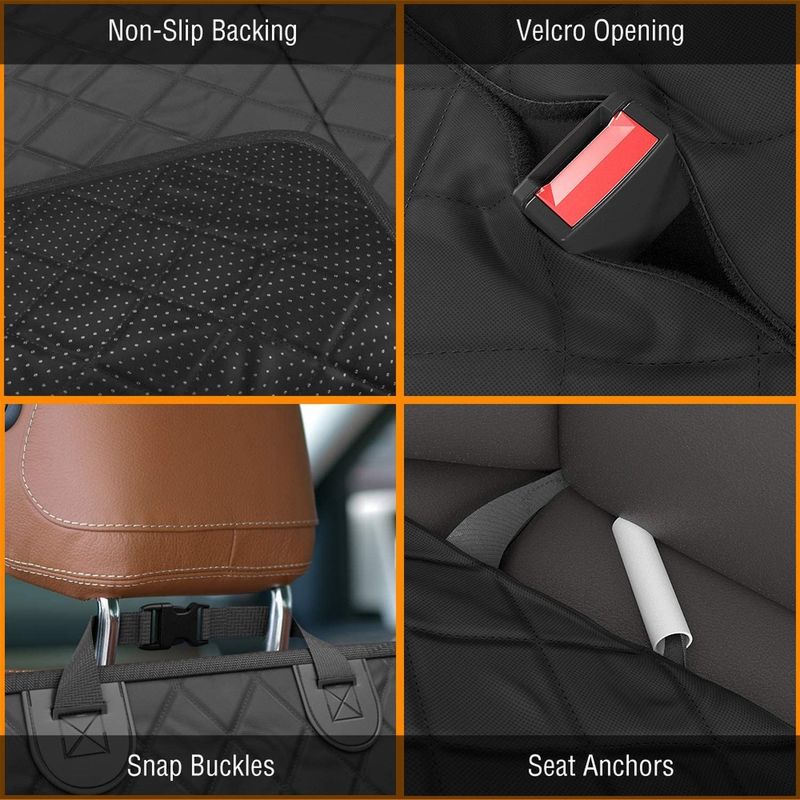 Copertura di sedile posteriore montata su veicolo del cane Mat Black Waterproof 137*147cm