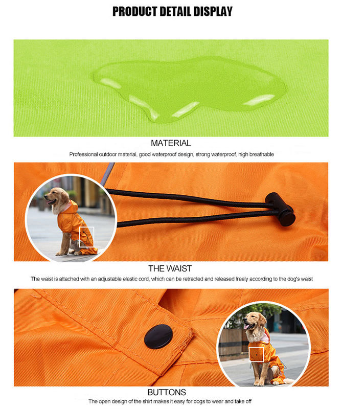 Vestito riflettente respirabile caldo della pioggia del cane dell'impermeabile S-XXL del cane giallo di inverno