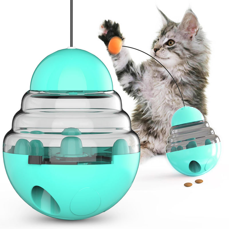 2 in 1 palla interattiva di Shaped Pet Treat della chiavetta di Cat Slow Feeder Ball Detachable