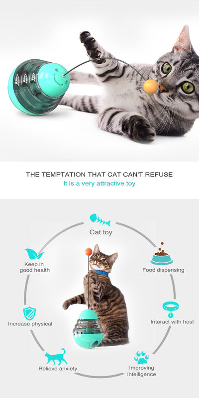 2 in 1 palla interattiva di Shaped Pet Treat della chiavetta di Cat Slow Feeder Ball Detachable