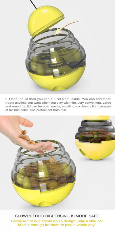 2 in 1 palla interattiva di Shaped Pet Treat della chiavetta di Cat Slow Feeder Ball Detachable