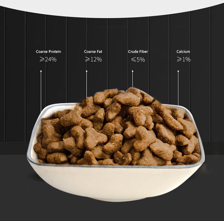Alimento per animali domestici asciutto Cat Treats Pvc Bag Bulk Cat Food asciutta di colore naturale