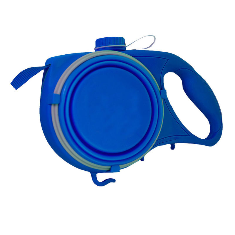 5 IN 1 guinzaglio di nylon portatile dell'animale domestico insegue la ciotola pieghevole dell'animale domestico della bottiglia di acqua BSCI di viaggio