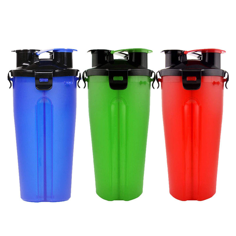 Viaggio portatile 2 in 1 bottiglia di acqua 12oz del cane per gli animali domestici alimento &amp; acqua all'aperto
