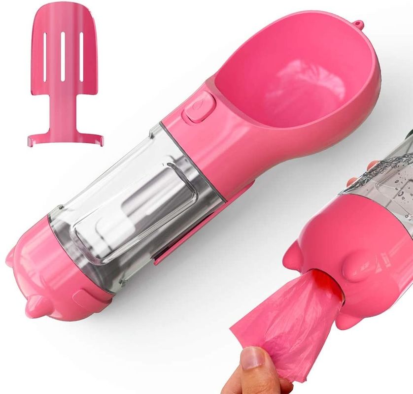 300ML viaggio 2 in 1 portatile bevente della ciotola della bottiglia di acqua del cane con il bottone di serratura