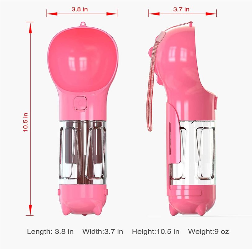 300ML viaggio 2 in 1 portatile bevente della ciotola della bottiglia di acqua del cane con il bottone di serratura
