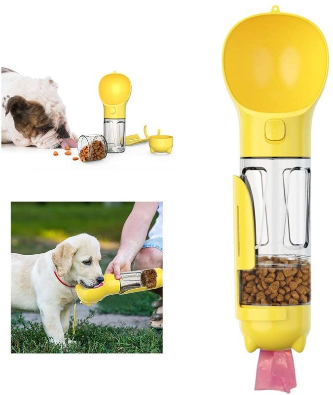300ml 2 staccabili in 1 bottiglia di acqua del cane con il contenitore di alimento &amp; la pala della poppa