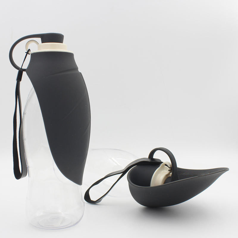 bottiglie beventi del silicone della foglia 580ml del cane del cane pieghevole della bottiglia di acqua per l'escursione di viaggio