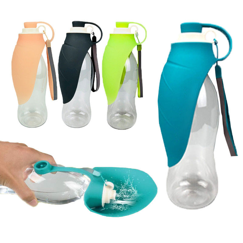 Bottiglia di acqua pieghevole di BSCI 20oz per i cani con le vibrazioni della ciotola del silicone
