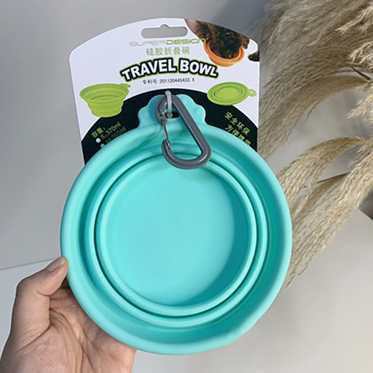 Ciotola pieghevole all'aperto dell'acqua del cane del silicone di verde di BB per il viaggio d'escursione di camminata