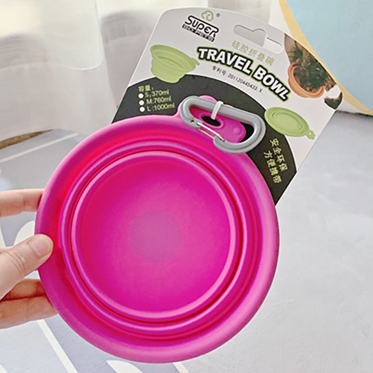 ciotola pieghevole dell'acqua del cane del silicone di 365ml 685ml per le attività all'aperto