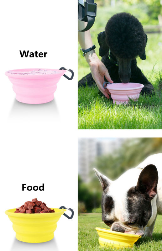 Ciotola all'aperto dell'acqua di viaggio del silicone per la ciotola di Cat Dog Food And Water dei cani