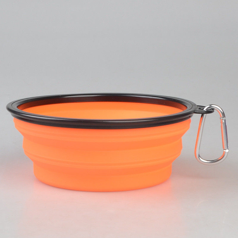 piatti pieghevoli portatili dell'alimento per animali domestici della ciotola del cane 16oz con Carabiner per la ciotola di camminata di viaggio del cane di animale domestico