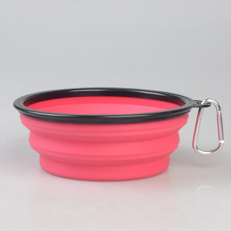 piatti pieghevoli portatili dell'alimento per animali domestici della ciotola del cane 16oz con Carabiner per la ciotola di camminata di viaggio del cane di animale domestico
