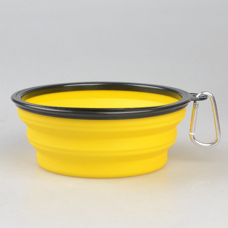 piatti pieghevoli portatili dell'alimento per animali domestici della ciotola del cane 16oz con Carabiner per la ciotola di camminata di viaggio del cane di animale domestico