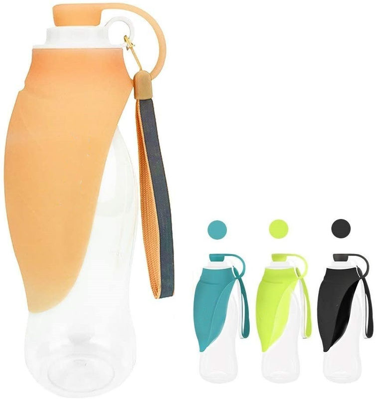 Bottiglia bevente portatile pieghevole per la bottiglia di acqua pieghevole dell'animale domestico dei cani 580ML