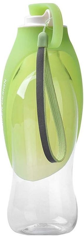 La perdita della bottiglia di acqua del cane del silicone di Hallupets rinforza 2 portatili in 1 bottiglia del cane