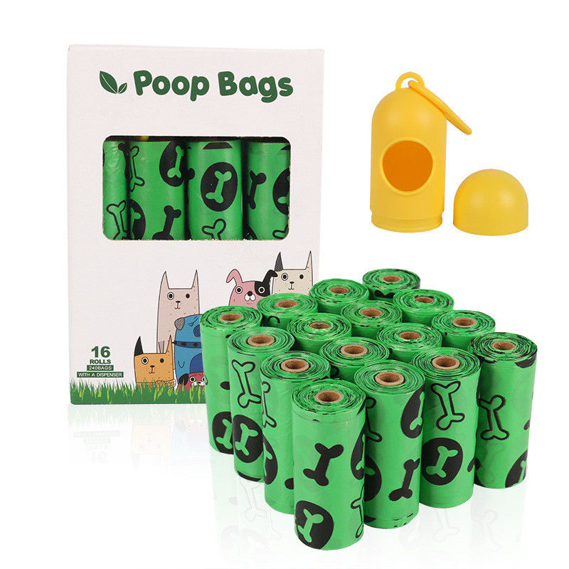 La poppa biodegradabile del cane 100 insacca 16 Rolls BSCI con le borse stimate della poppa del cane della terra dell'erogatore