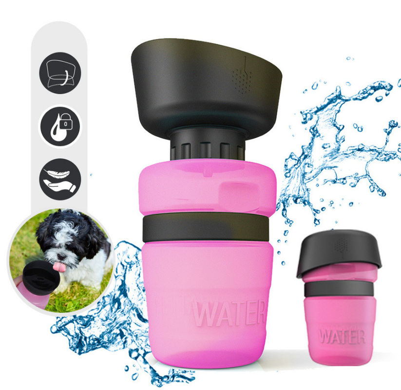 Prova della perdita fuori della bottiglia di acqua portatile del cane di compressione