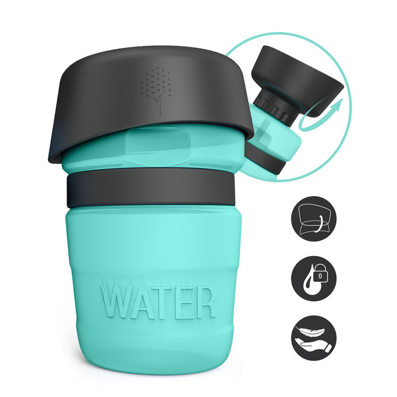 bottiglia di acqua del cane della prova della perdita della bottiglia di acqua dell'animale domestico del silicone dell'HDPE 520ml