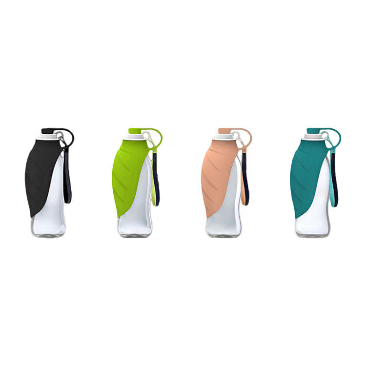 Bottiglia portatile della ciotola dell'acqua di viaggio del cane di animale domestico della bottiglia di acqua 20Oz del cane di animale domestico di forma di foglia