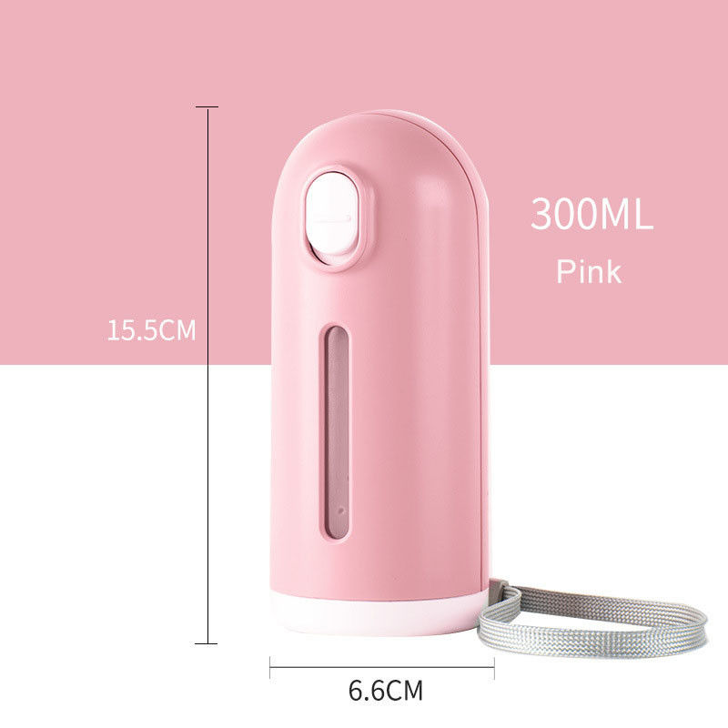 piccola bottiglia di acqua portatile del cane di viaggio di 300ml 10 Oz di scivolamento delle fontane della prova di caduta della copertura