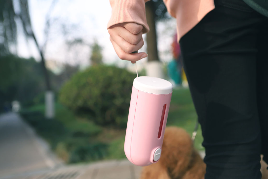 Piccolo bollitore dell'animale domestico di Mini Portable del cane del cane dell'erogatore pieghevole rosa della bottiglia di acqua