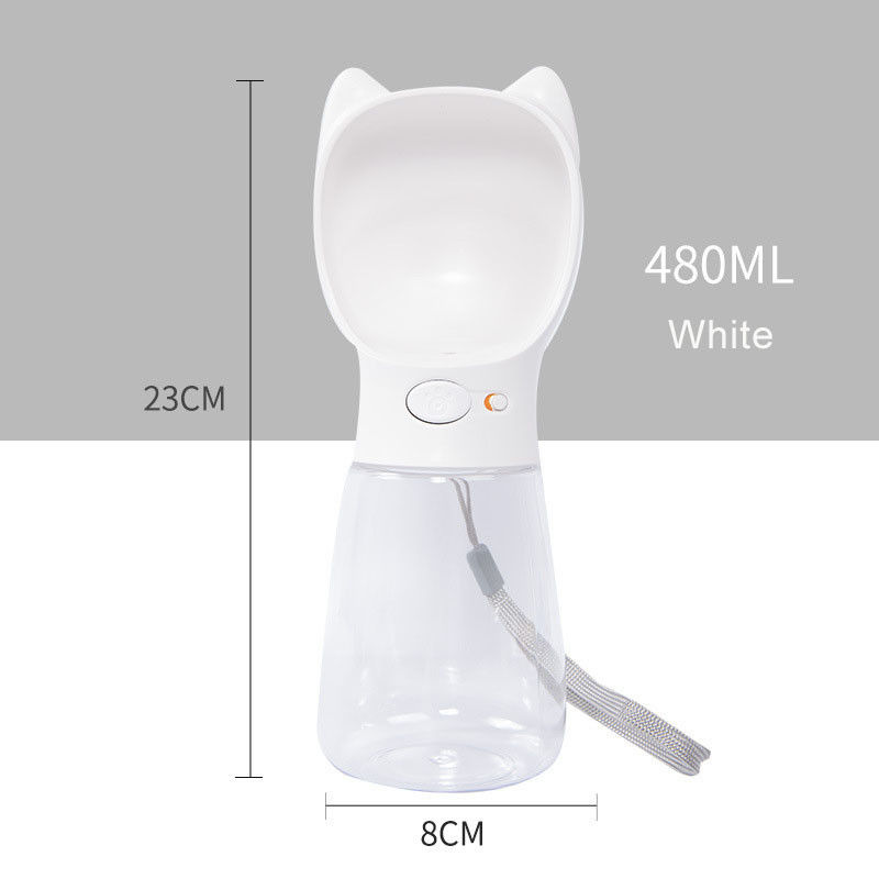 Bottiglia di acqua portatile dell'animale domestico di viaggio di 480 ml per il bulldog dei cani