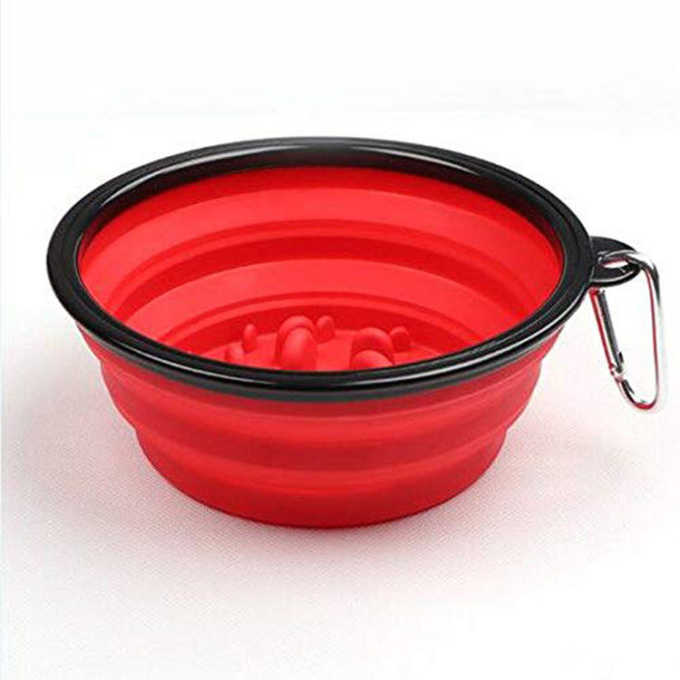 Ciotola pieghevole 13*9*5.5cm dell'alimentatore del cane pieghevole lento interattivo di sicurezza