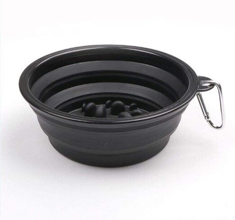 Grande ciotola pieghevole 35oz del cane dell'alimentatore lento portatile per l'acqua dell'alimento