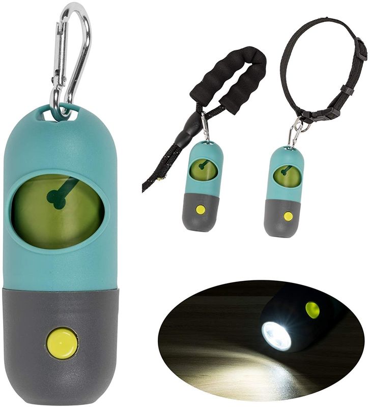 La pillola modella l'erogatore del supporto della borsa dello spreco del cane della poppa dell'animale domestico della torcia elettrica del LED