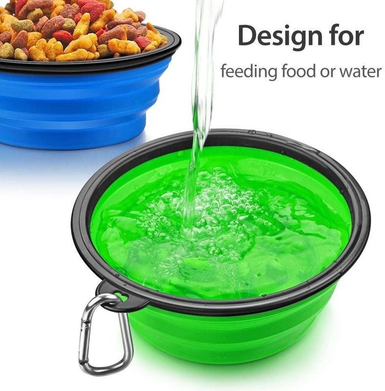 Portatile lento pieghevole della ciotola dell'acqua del cane di cibo del silicone pieghevole per di acqua d'alimentazione