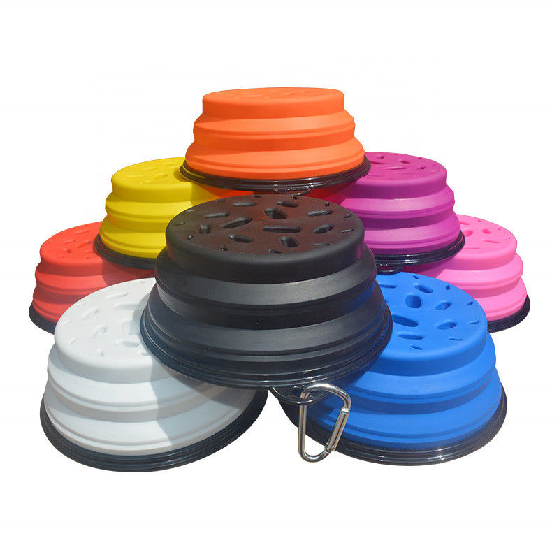 Portatile lento pieghevole della ciotola dell'acqua del cane di cibo del silicone pieghevole per di acqua d'alimentazione