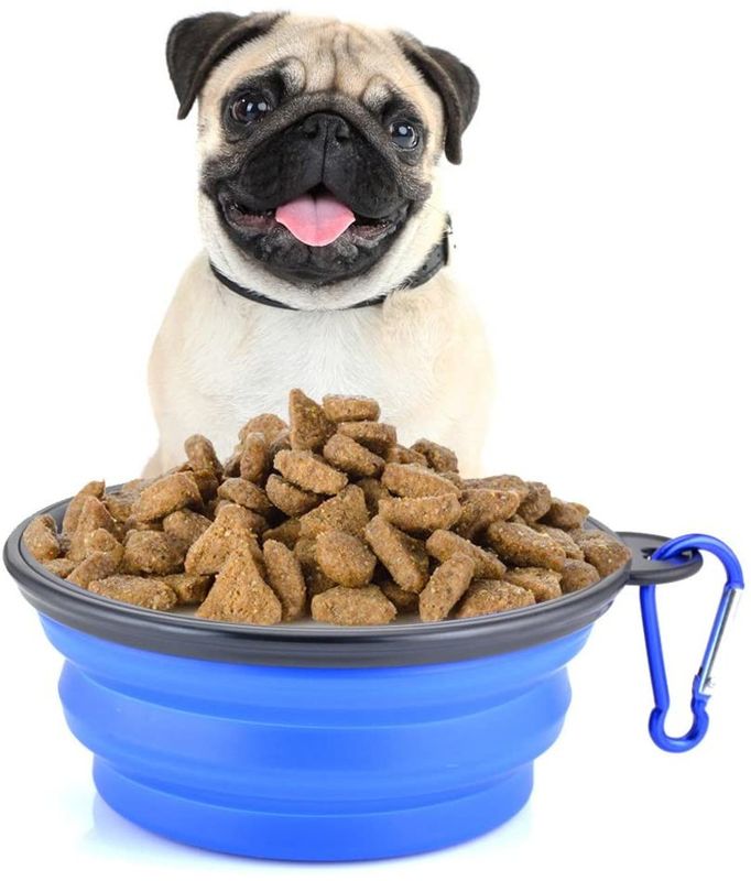 L'alimentazione solida pieghevole del cane di viaggio fornisce gli accessori pieghevoli Carabiner dell'animale domestico